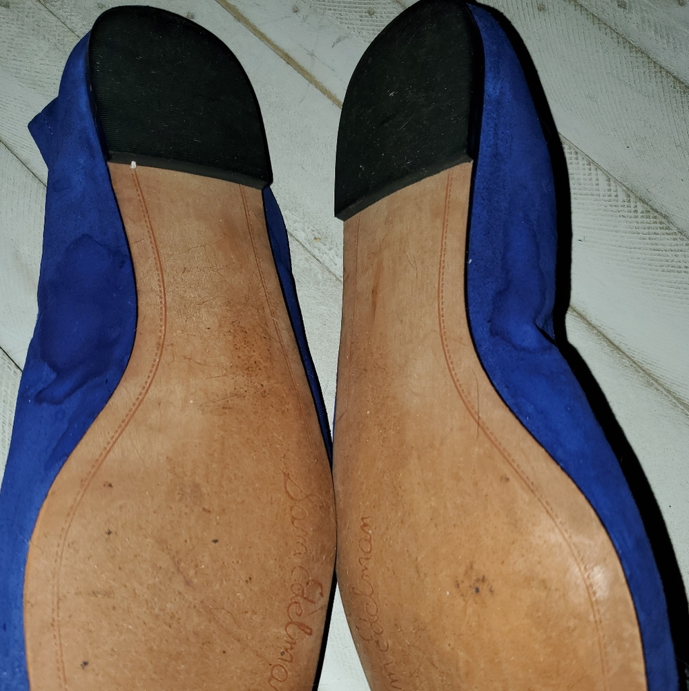 Sam Edelman 7.5M Blue Flats With Black Spiked Toe - Picture 3 of 4